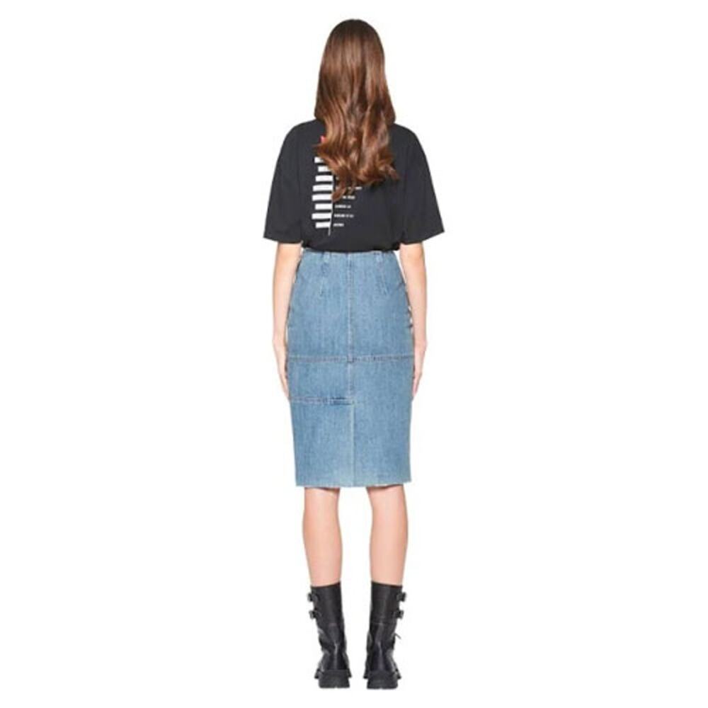 MIU MIU Gonna Denim Patchwork Midi Skirt - Size 38 - Picture 3 of 11